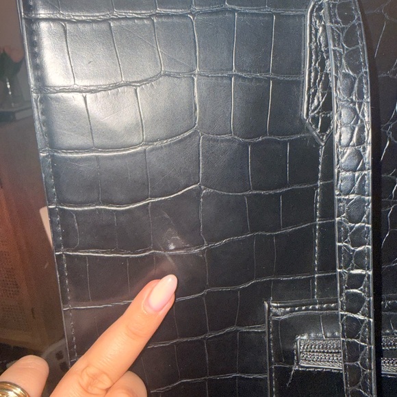 BEIS Large Work Tote Black Croc Bag - Picture 7 of 8